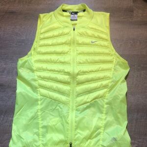 NIKE RUNNING MENS 800 aeroloft Yellow Reflective Vest MINT Condition